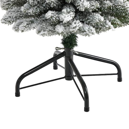 5ft. Pre-Lit Flocked Pencil Artificial Christmas Tree with Clear LED Lights